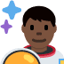 👨🏿‍🚀 man astronaut: dark skin tone display on Twitter